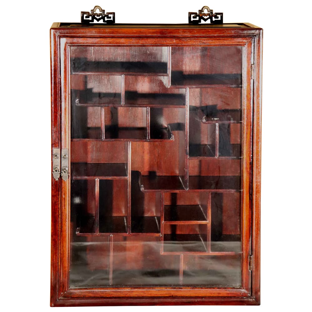 Wooden Chinese wall showcase, 20th century - Antiques | Lotus ...